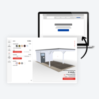 Gartenhaus Konfigurator wird in Website integriert.