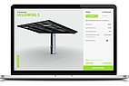 Laptop with a screenshot of a solar panel configurator.