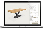 Laptop mit einem Screenshot von einem Tischkonfigurator.