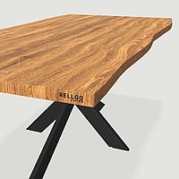 Detail picture of a Rellgo dining table.